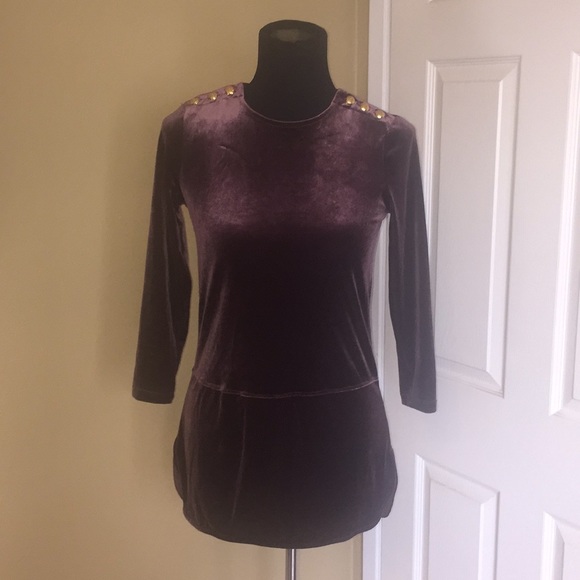 Lauren Ralph Lauren Velvet Tunic Top - Picture 2 of 8
